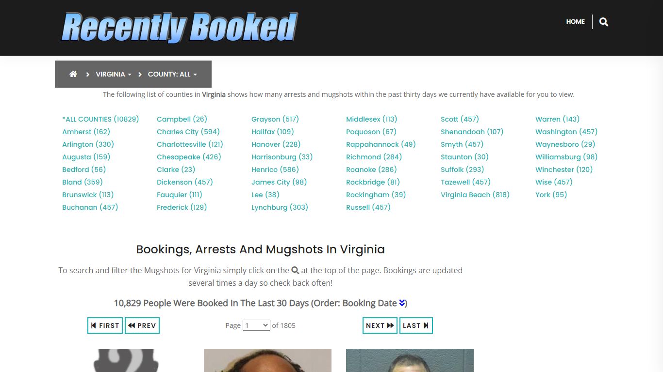 Recent bookings, Arrests, Mugshots in Virginia Beach County, Virginia